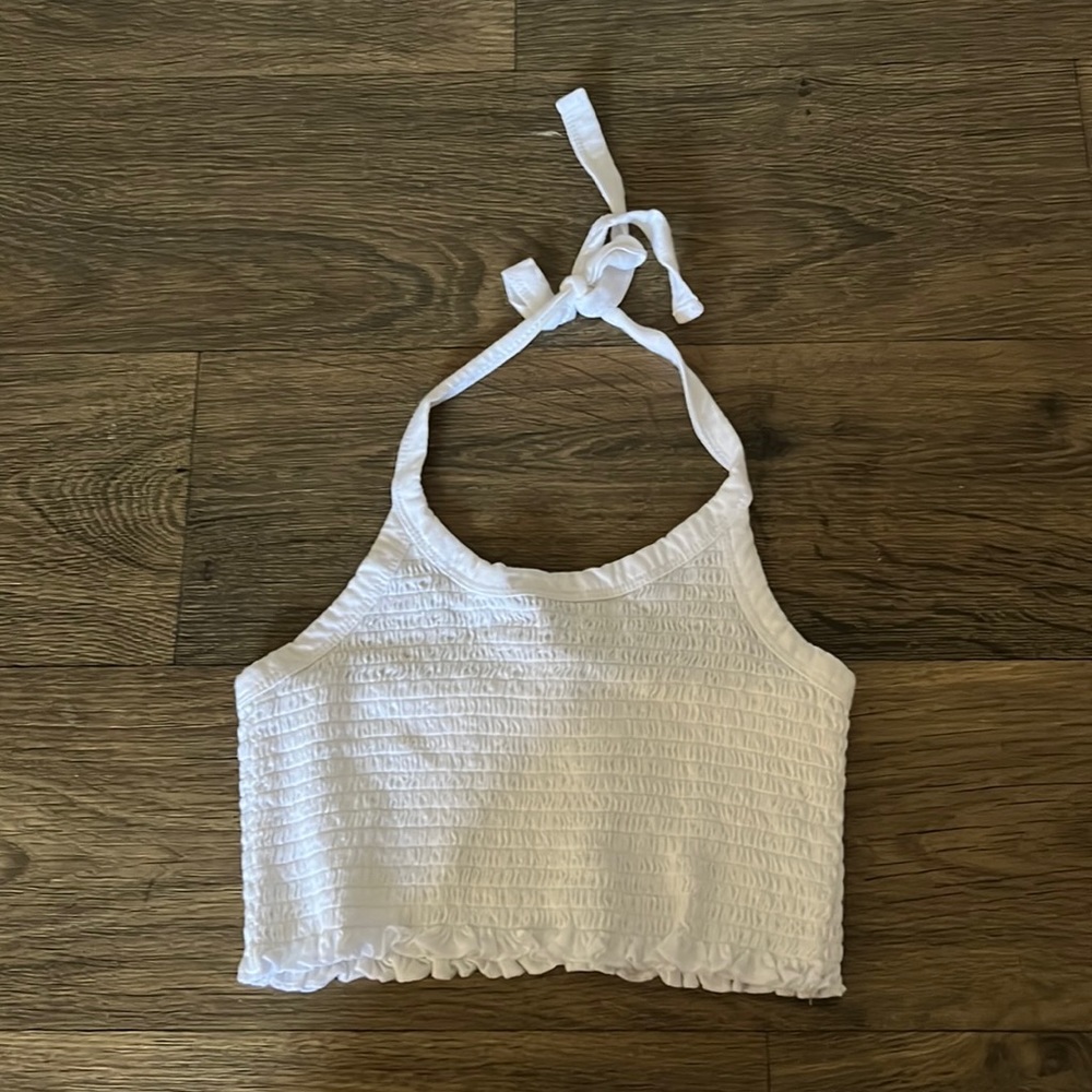 Small white stretchy crop top